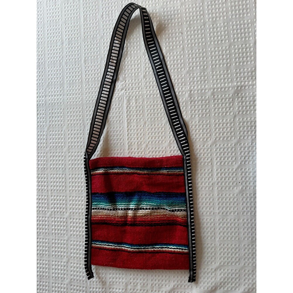 El Paso Saddle Blanket Striped Shoulder Crossbody Bag wit Black Strap Sarape